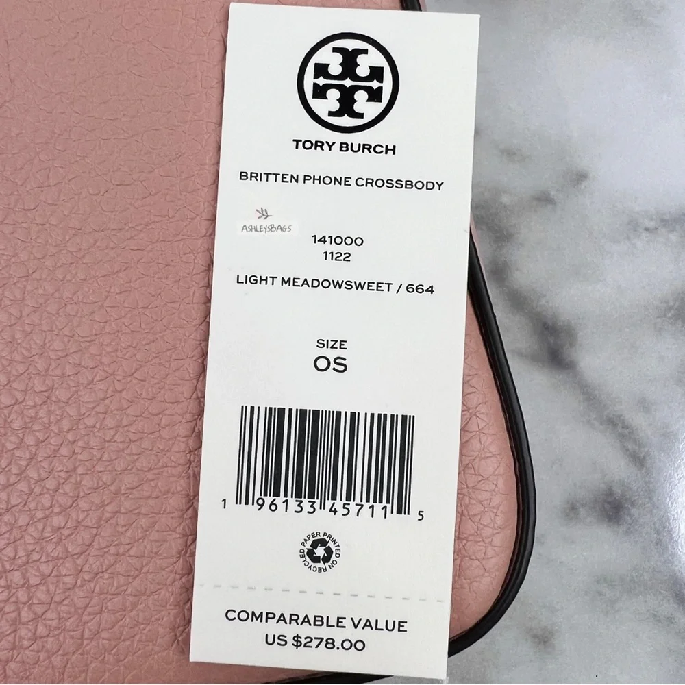 Tory Burch Britten Phone Crossbody In Light Meadowsweet Pink